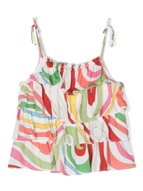 PUCCI Junior graphic-print tiered blouse