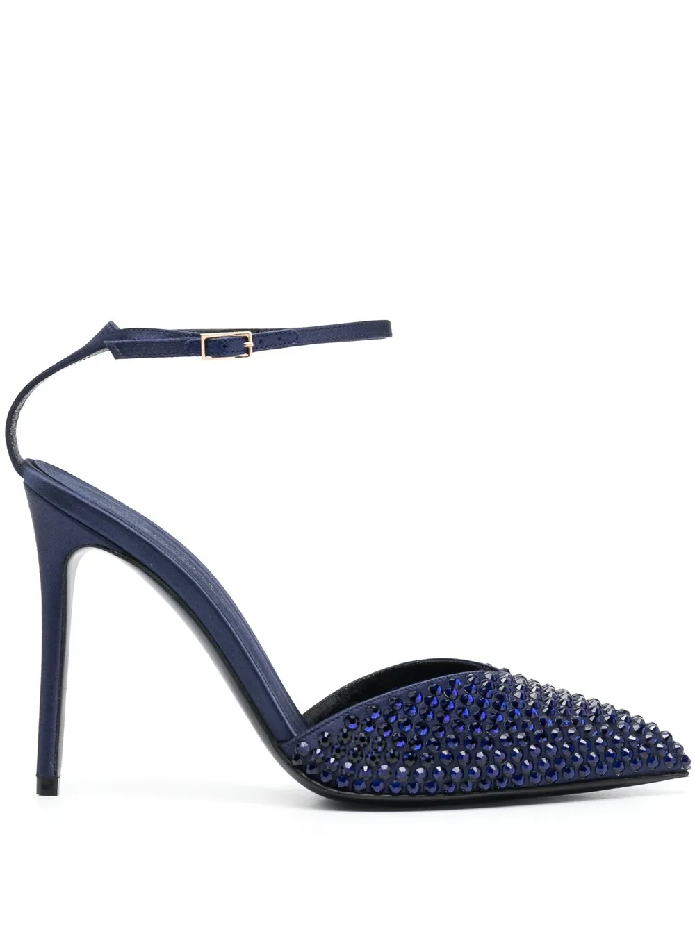 embellished satin pumps
