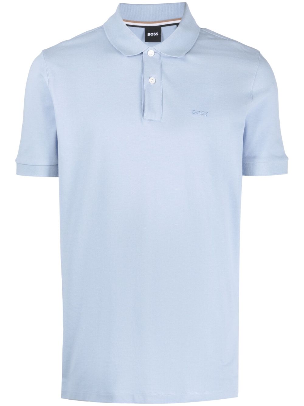 Hugo Boss Debossed-logo Cotton T-shirt In Blau