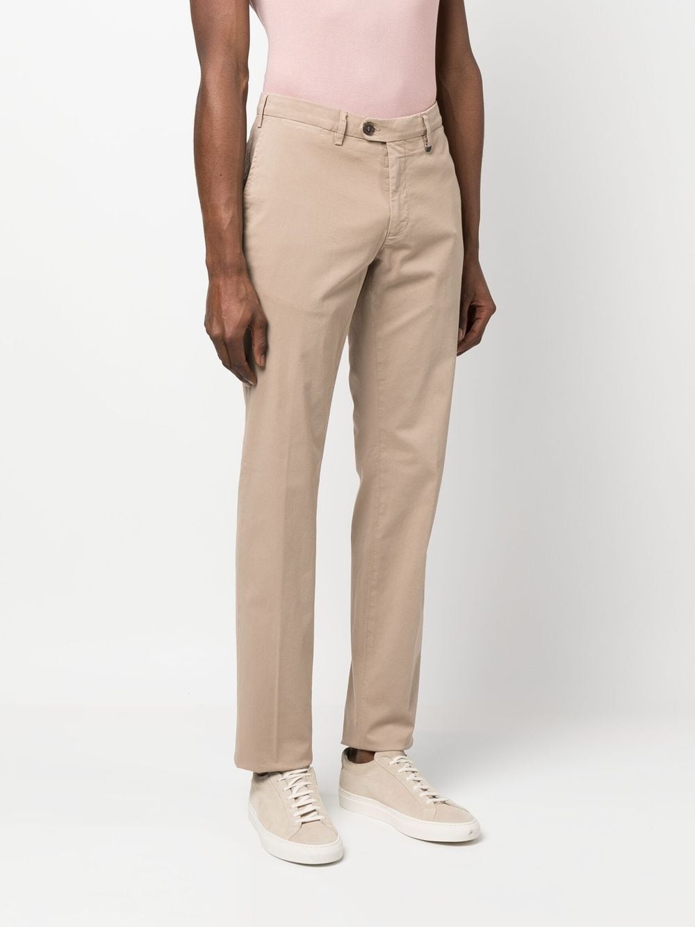 Shop Canali Straight-leg Chino Trousers In Nude