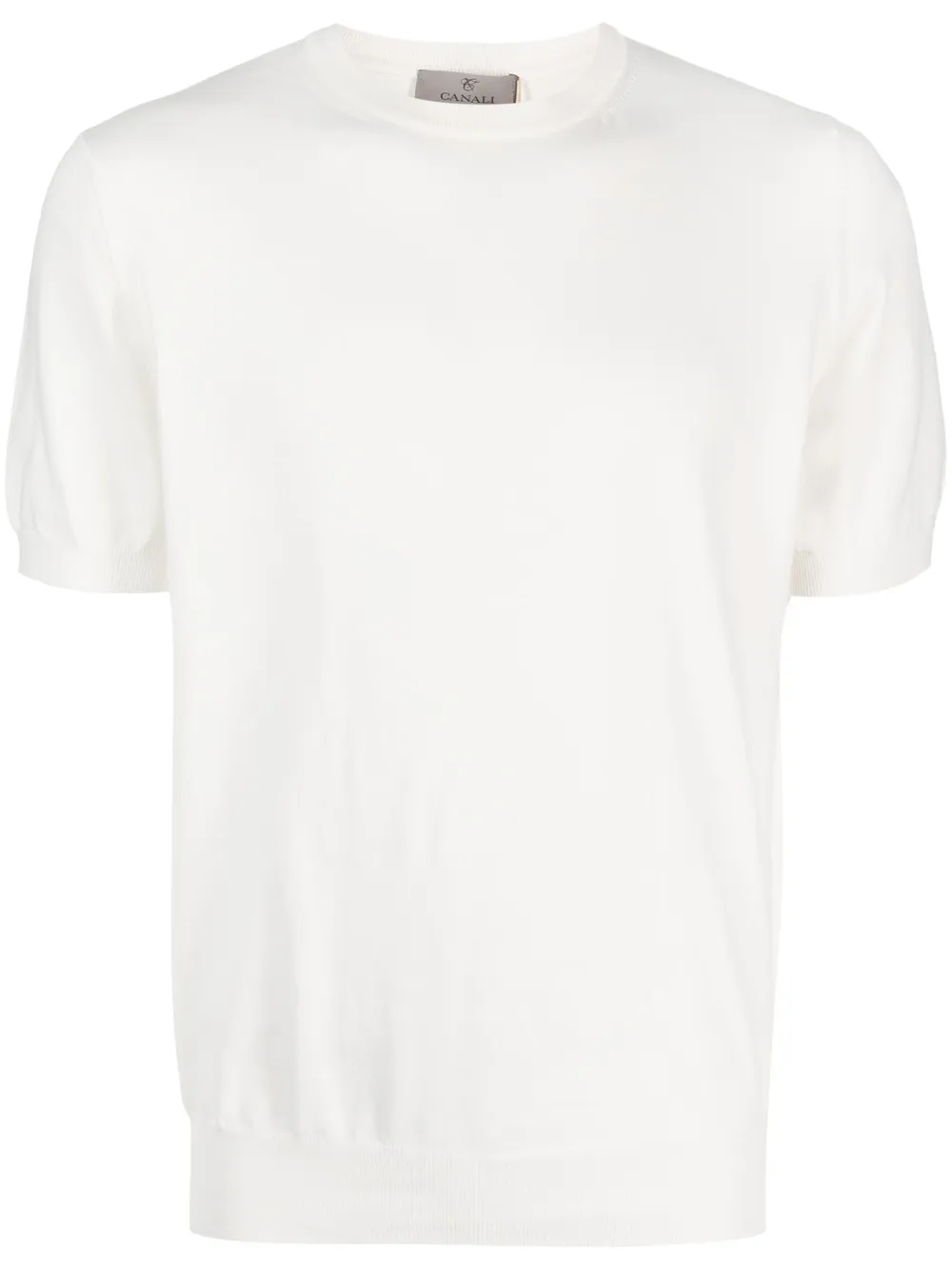 Canali pull en coton à manches courtes | blanc | Image 1