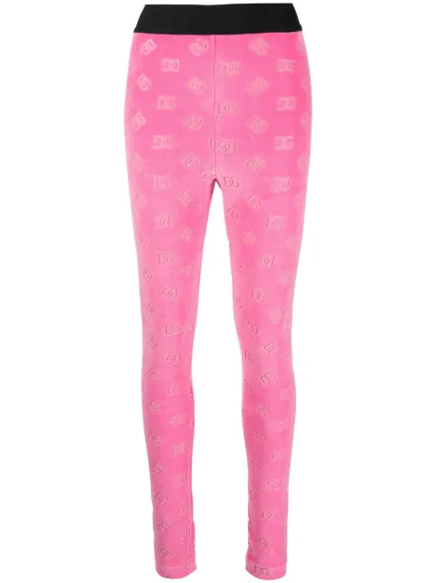 Dolce & Gabbana leggins con logo afelpado