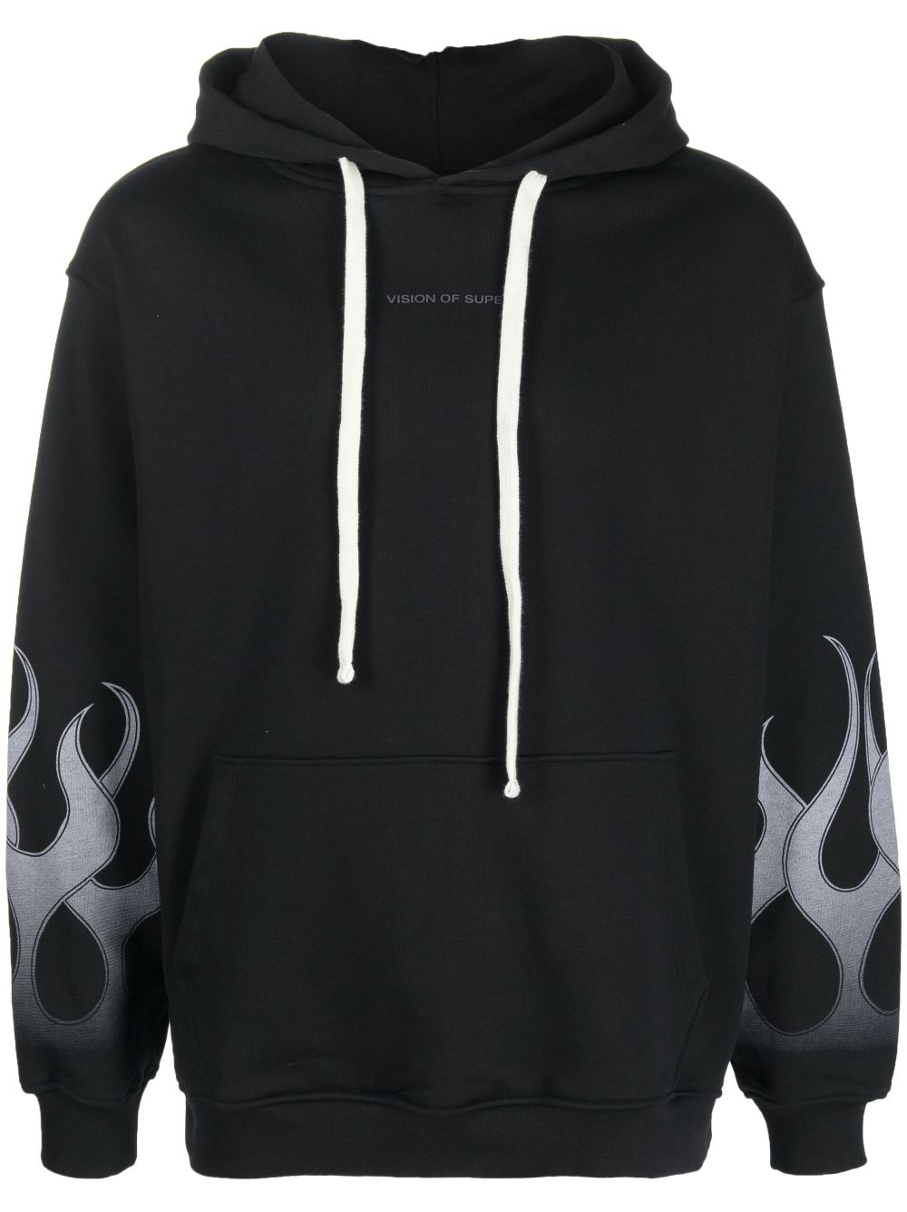VISION OF SUPER NEGATIVE WHITE FLAMES HOODIE