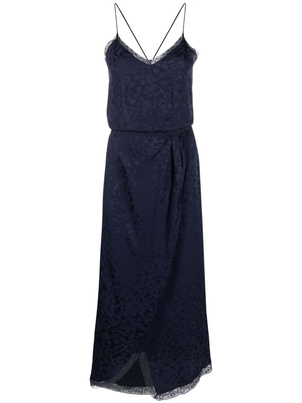 Shop Zadig & Voltaire Rixi Silk-jacquard Dress In Blue