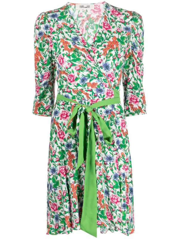 DVF Diane Von Furstenberg floral print Wrap Dress Farfetch