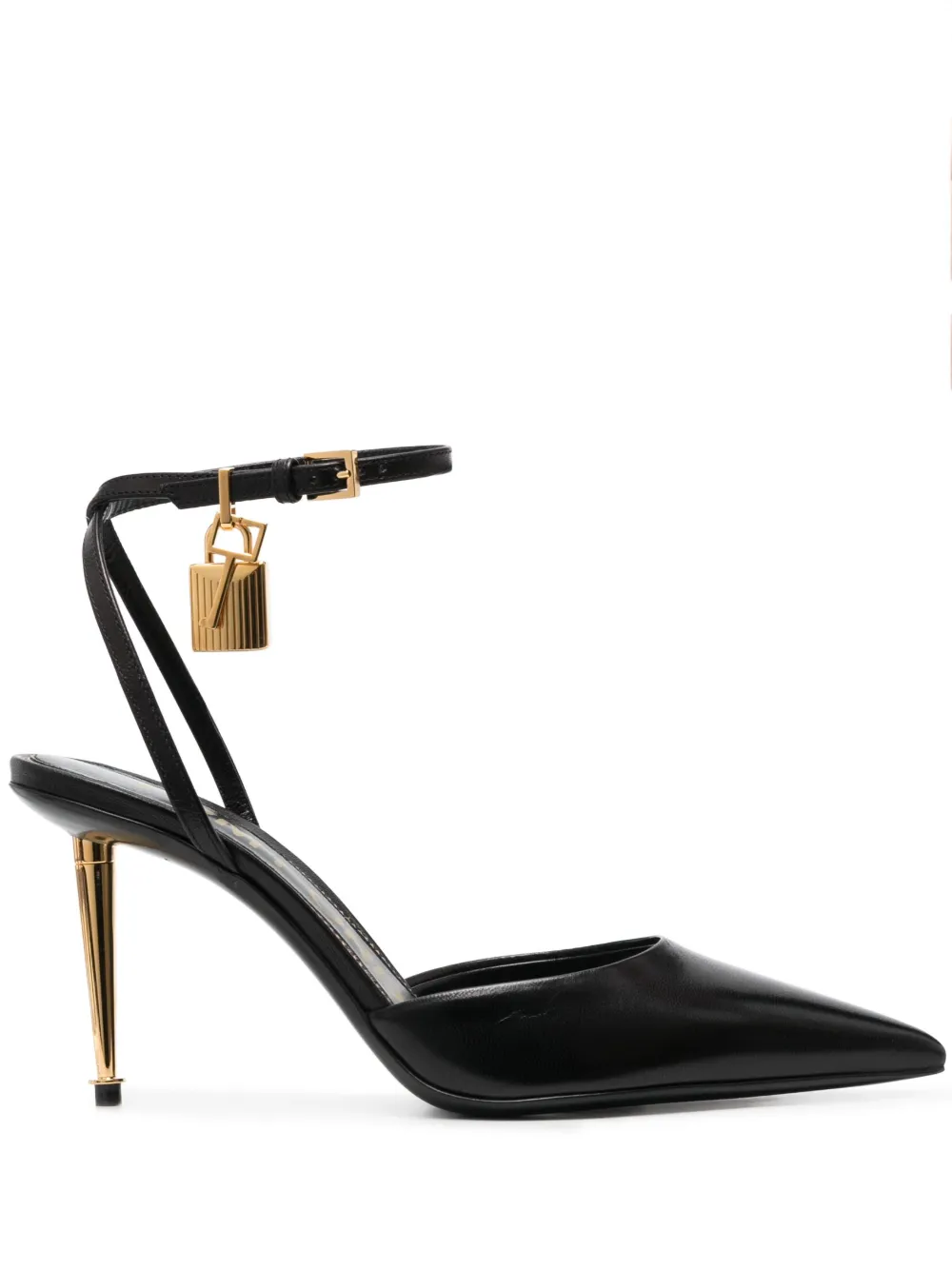 Image 1 of TOM FORD padlock-detail 90mm pointed-toe pumps