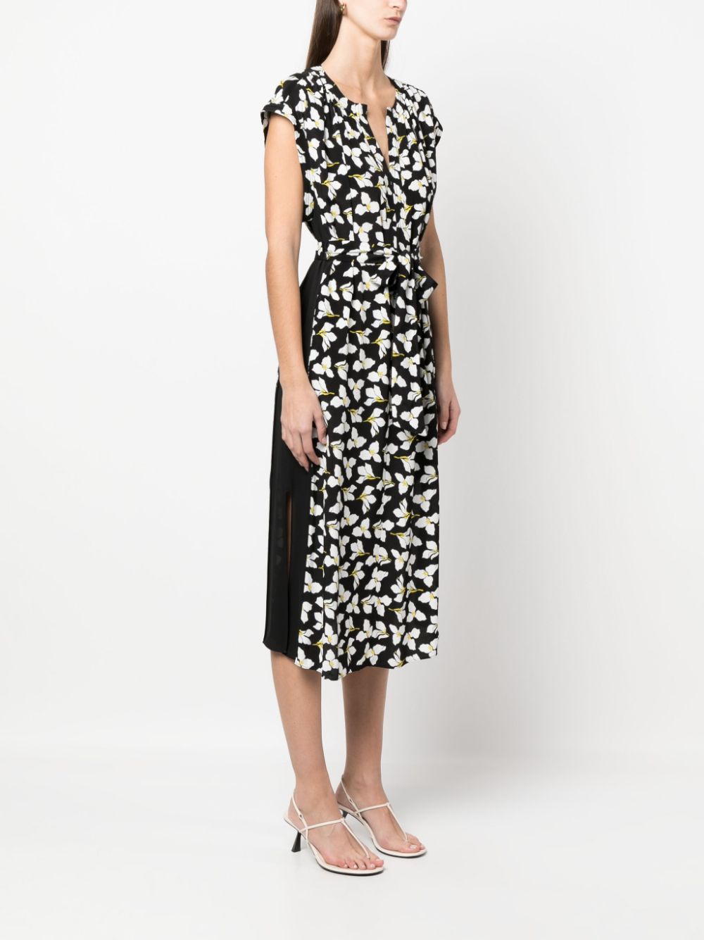 DVF Diane Von Furstenberg Panelled Floral Midi Dress - Farfetch
