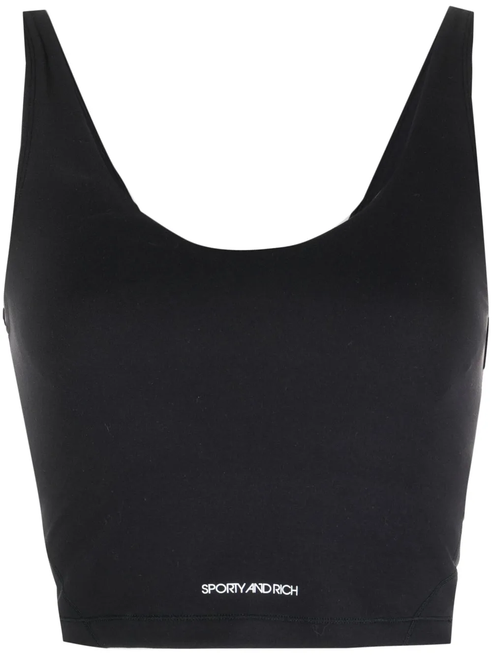 Sporty And Rich Disco Cropped Tank Top In Black