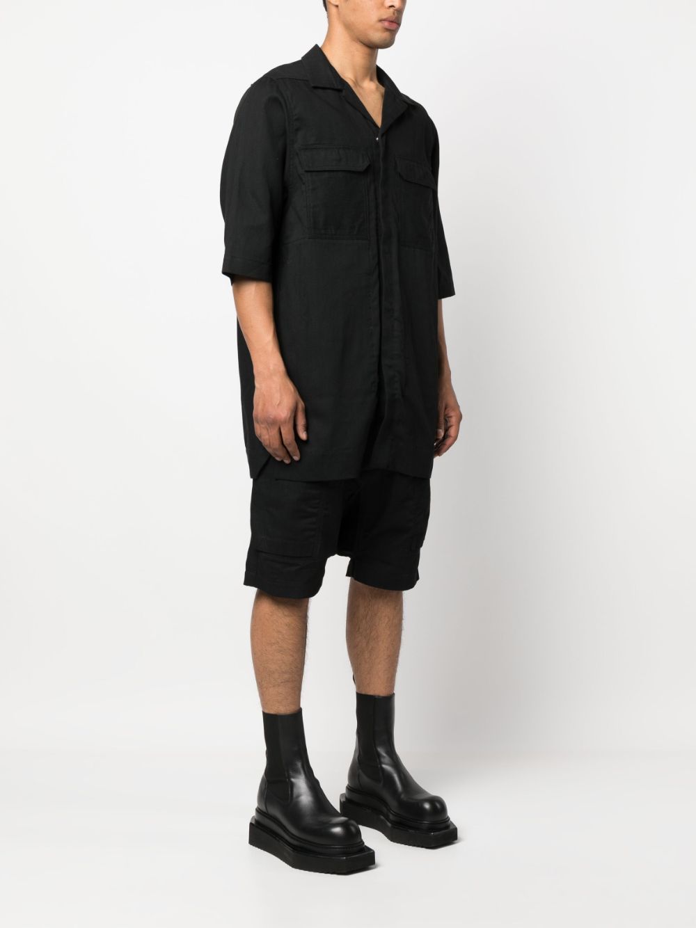 Shop Rick Owens Chest Flap-pocket Shirt In Black