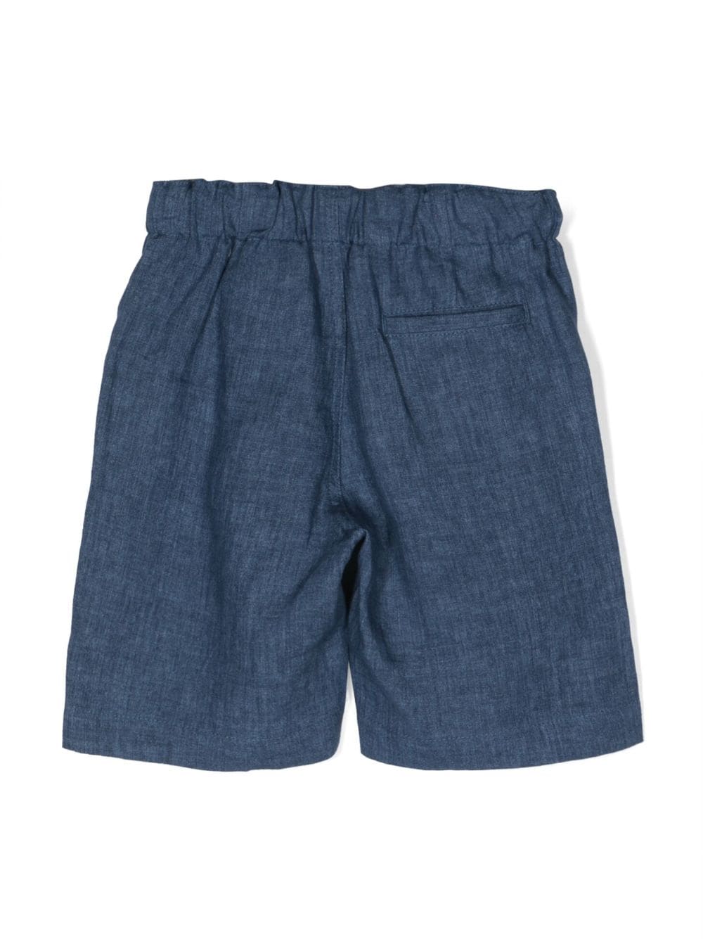 Shop Il Gufo Mélange-effect Linen Shorts In Blue