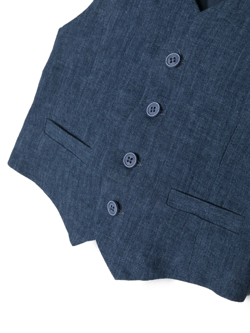 Il Gufo Buttoned Linen-blend Waistcoat In Blue