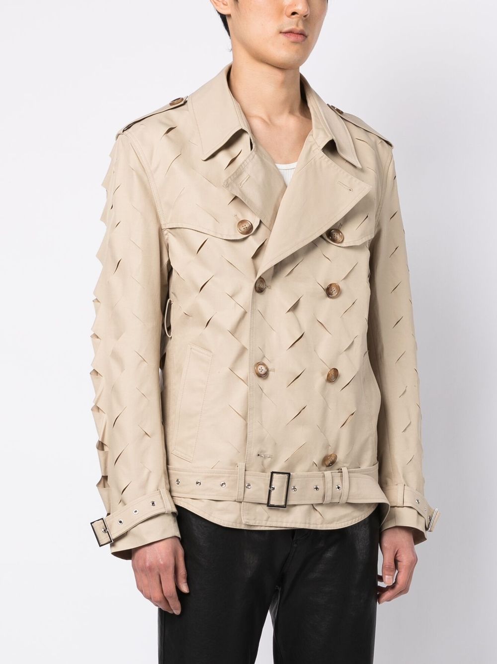 JUNTAE KIM cut-out Detail Gabardine Jacket - Farfetch