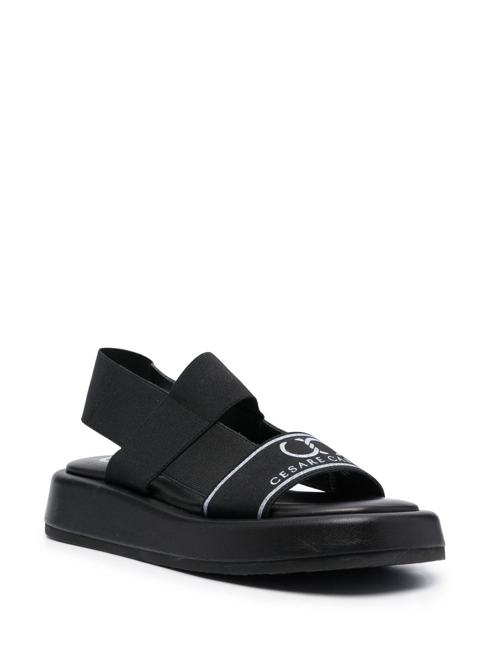 Shop Casadei Padded Flat Sandals In Black