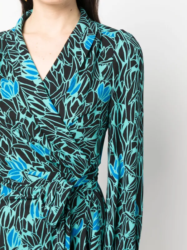 DVF Diane Von Furstenberg Carla Two floral-print Wrap Dress - Farfetch