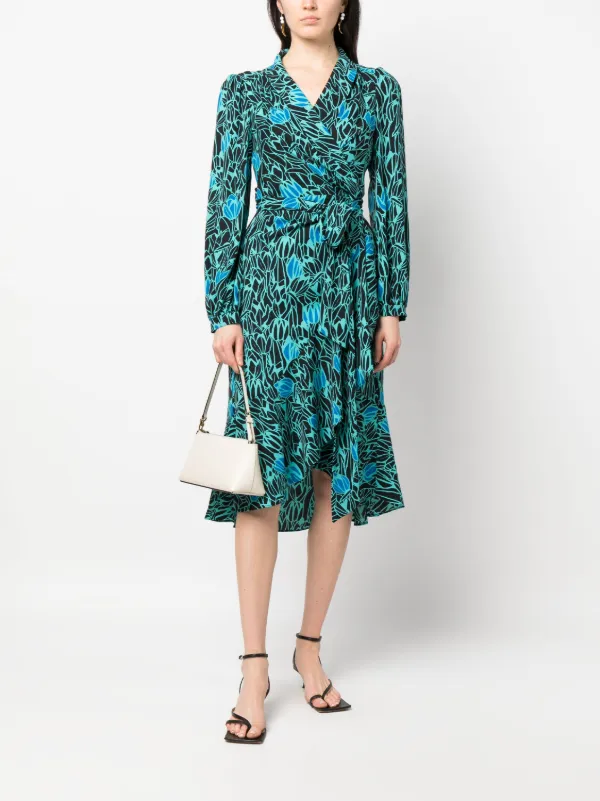 DVF Diane Von Furstenberg Carla Two floral-print Wrap Dress - Farfetch