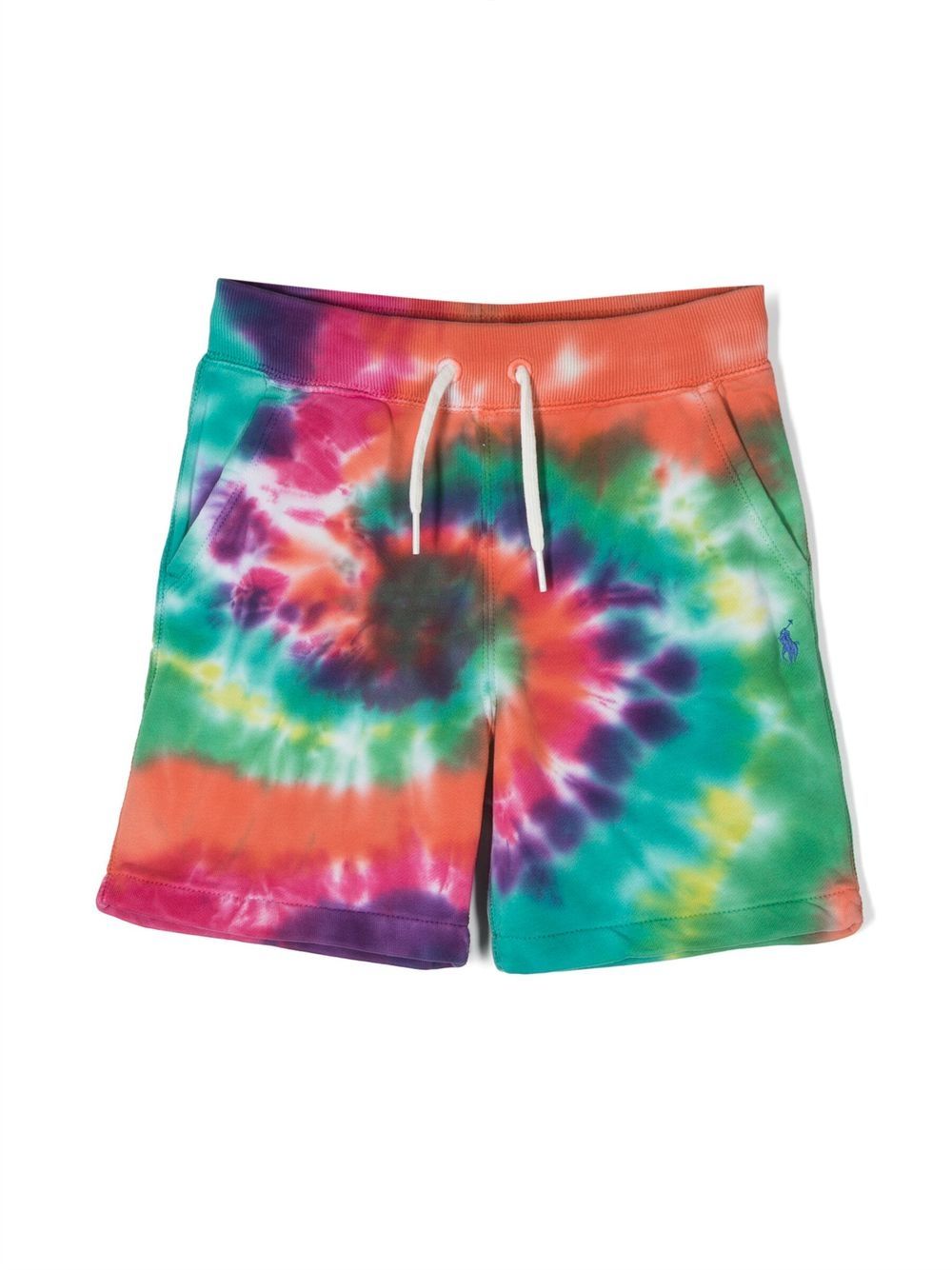 Ralph Lauren Kids' Tie-dye Print Bermuda Shorts In Red