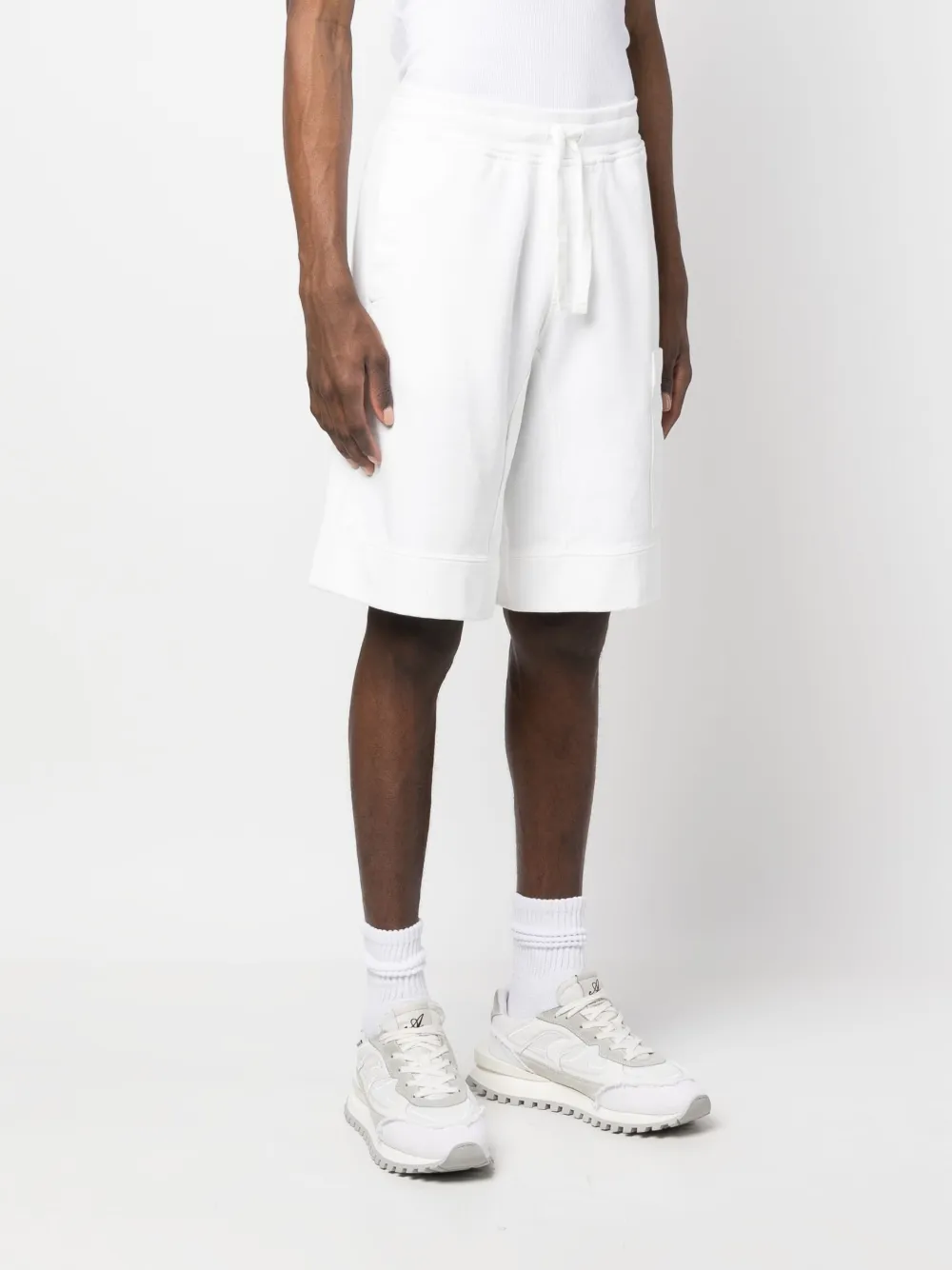 Ten C Side Patch-pocket Drawstring Shorts In White