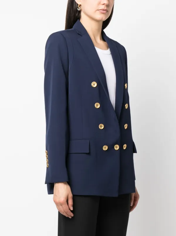 Womens navy blue 2025 double breasted blazer