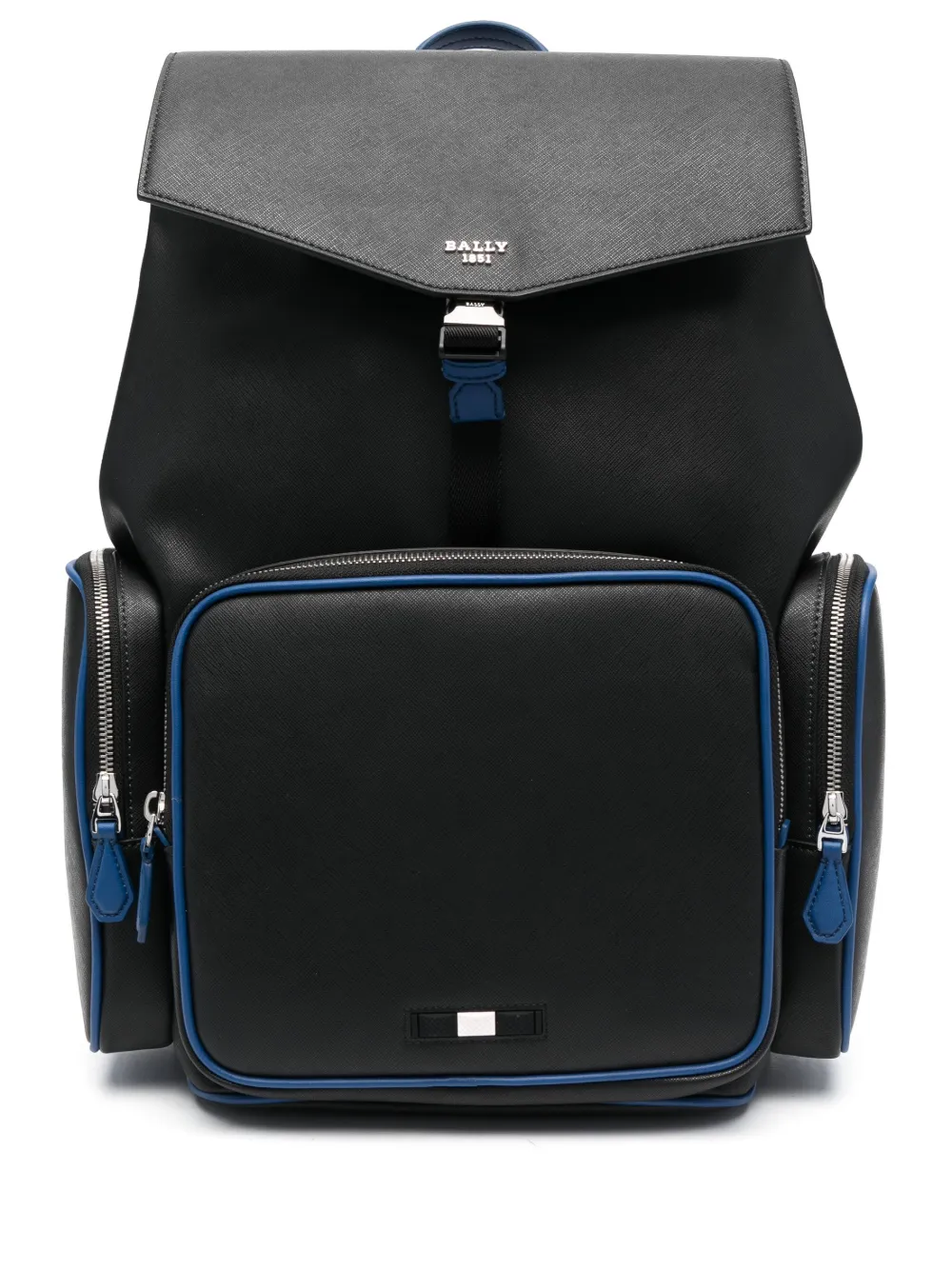 Bally textured logo-plaque backpack - Black