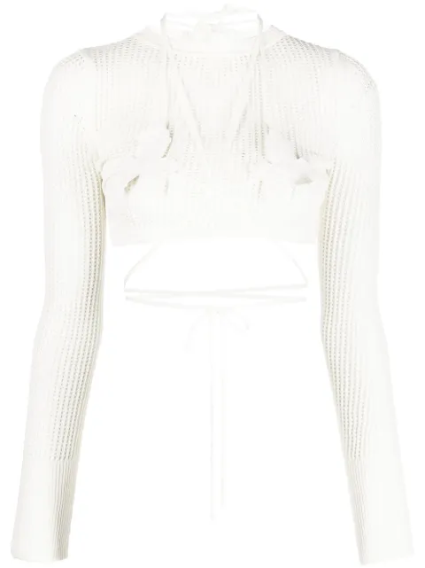 ANDREĀDAMO open-knit crop top