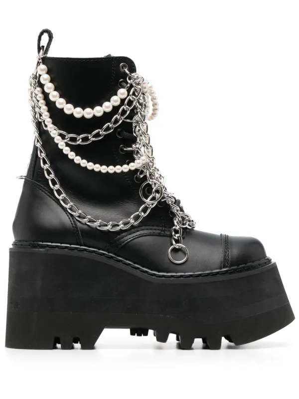 Combat Platform Boots with Chain