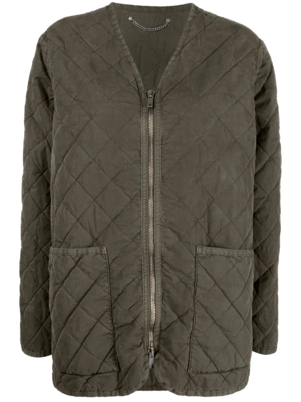 Golden Goose Quilted Zip-up Jacket in Green