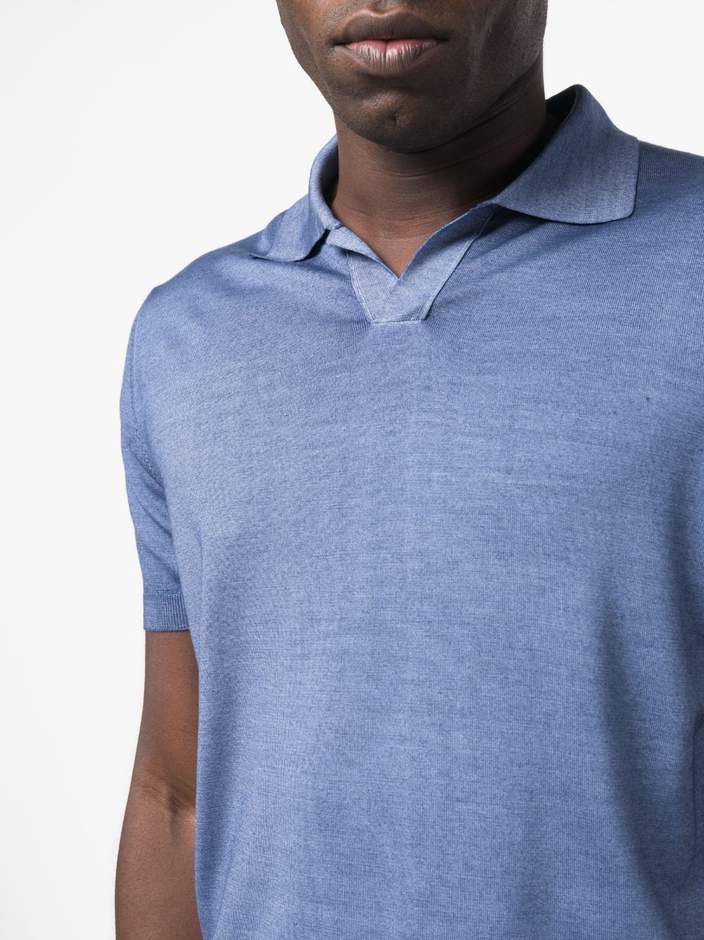 Shop Canali Short-sleeve Polo Shirt In Blau