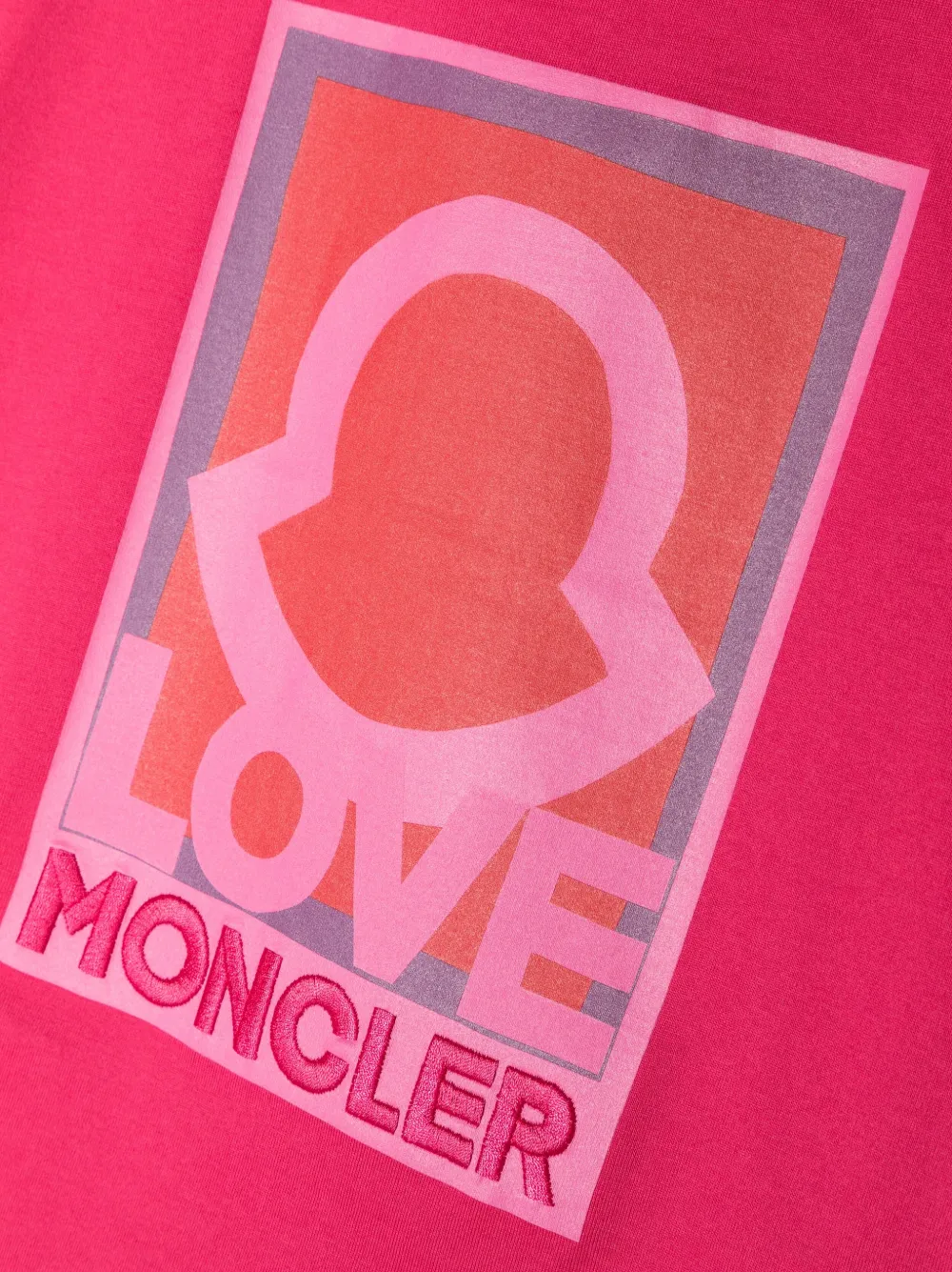  Moncler Enfant Embroidered-logo T-shirt - Pink 