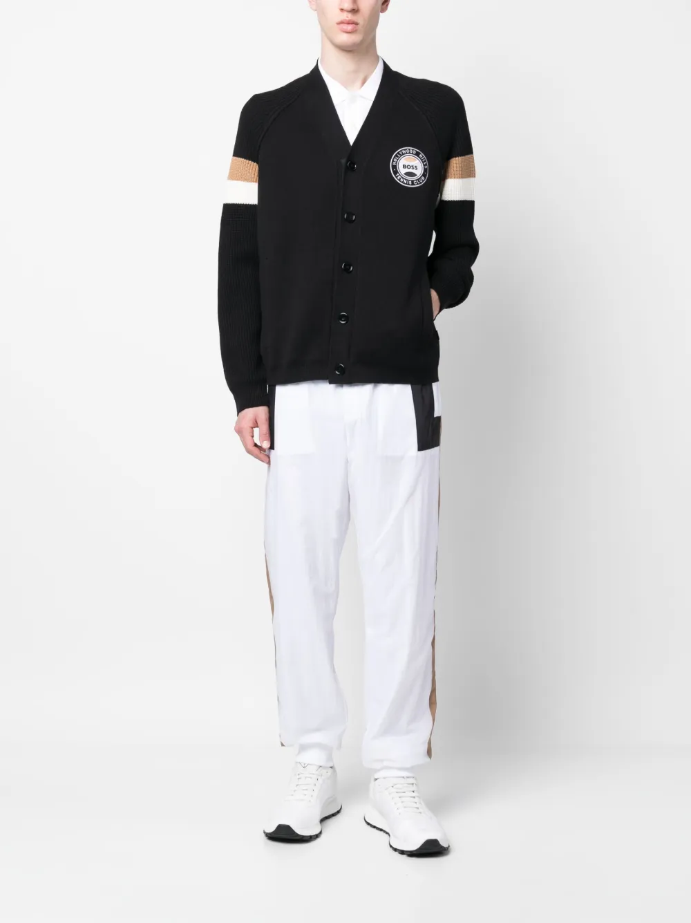BOSS Vest met logopatch - Zwart