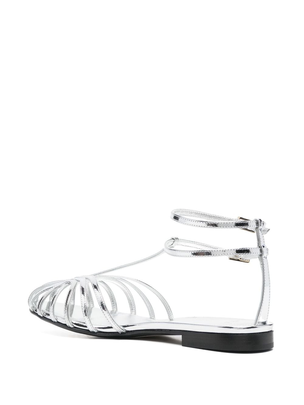 Shop Alevì Strappy Cut-out Leather Sandals In Silber