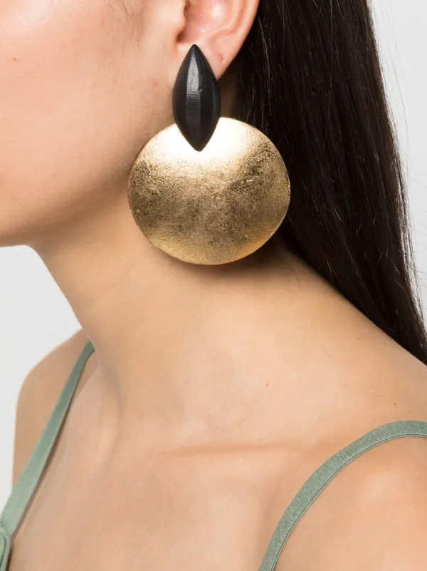 Monies circular body Clip Earrings Gold FARFETCH IL