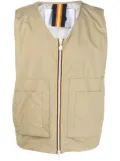 K-Way R&D V-neck zip-up gilet - Neutrals