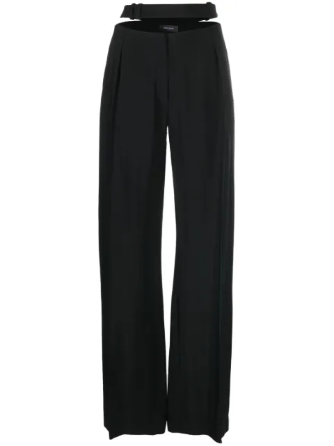 Mugler cut-out wide-leg tailored trousers