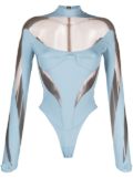 Mugler Illusion panelled bodysuit - Blue