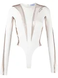 Mugler Illusion sheer-details bodysuit - White