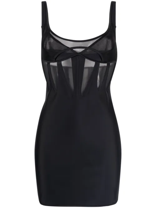 Robe en résille à coupe courte - Mugler - Modalova
