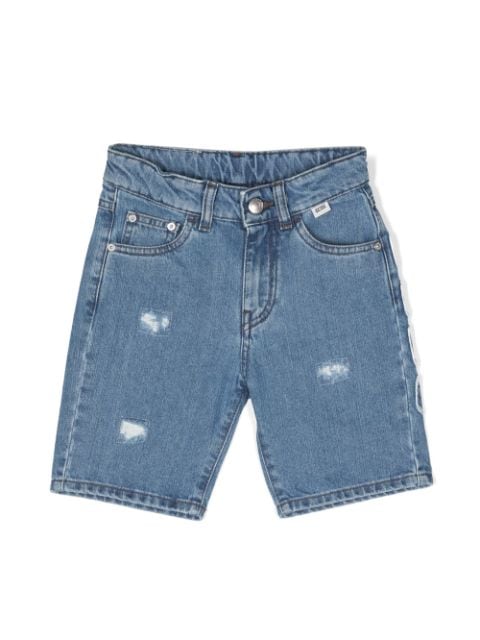 Gcds Kids short en jean à logo brodé