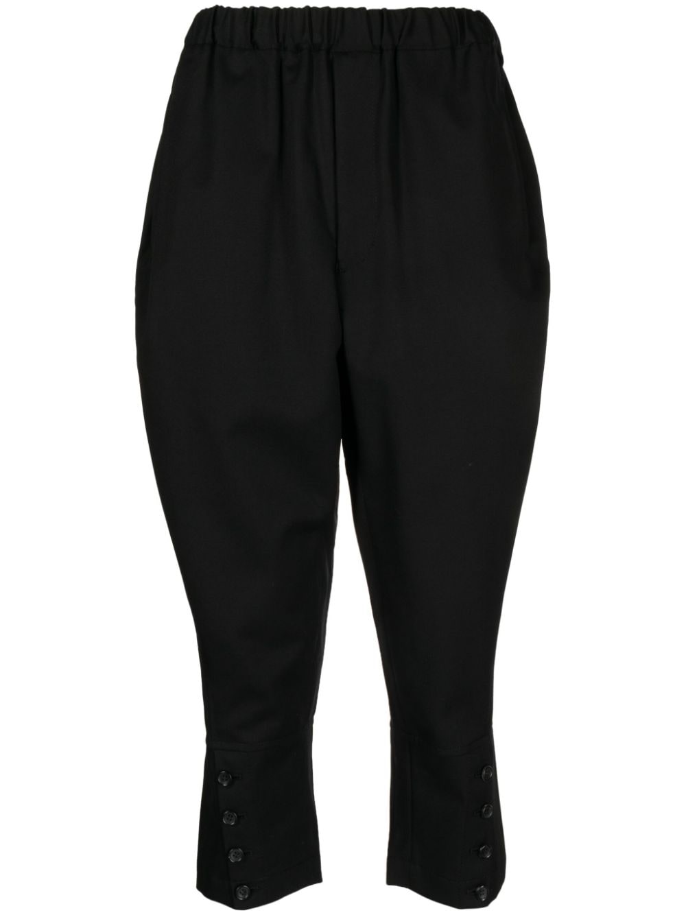 Black Comme Des Garçons Drop-crotch Cropped Trousers In Schwarz