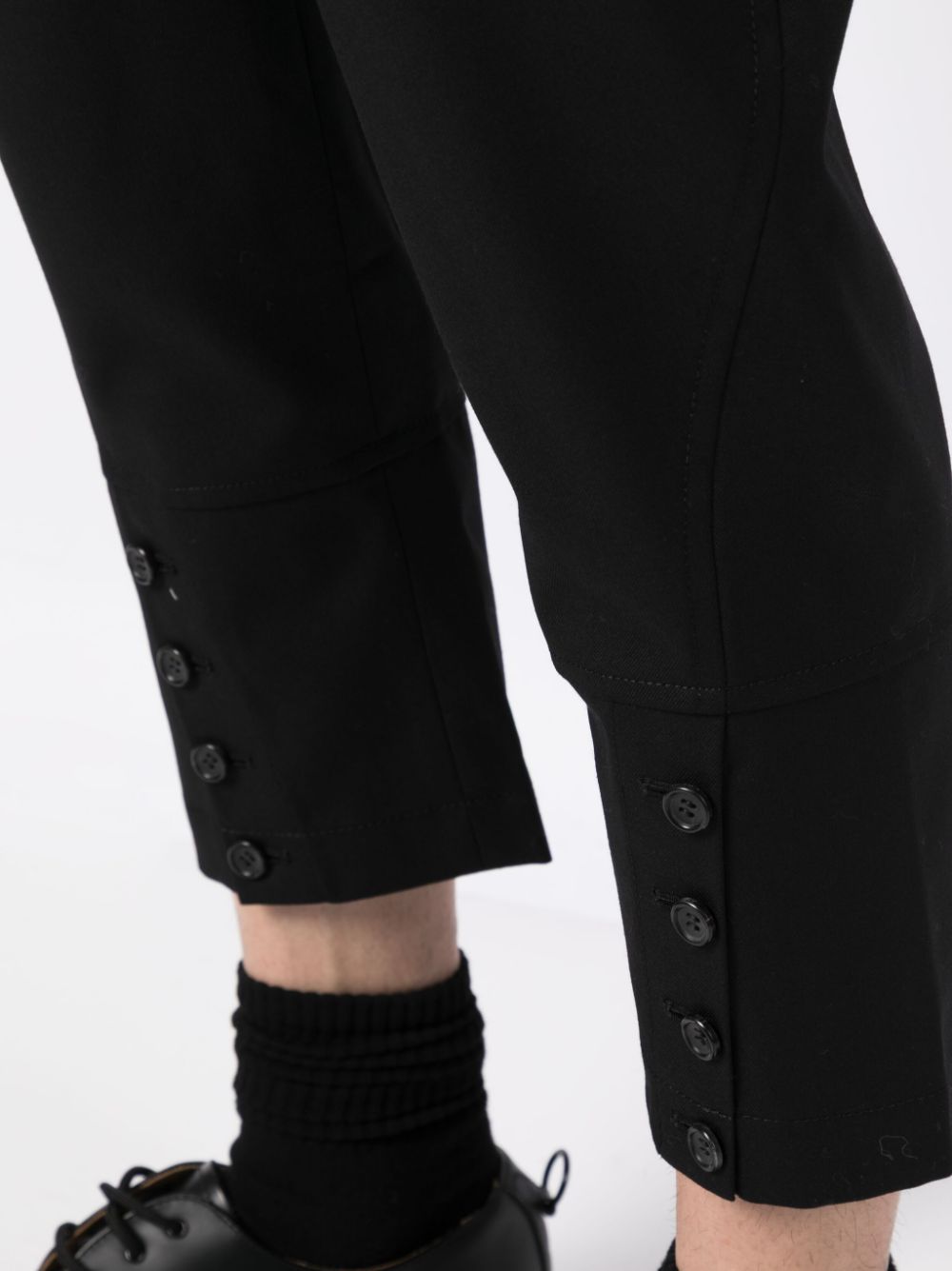 Black Comme Des Garcons drop-crotch cropped trousers Men