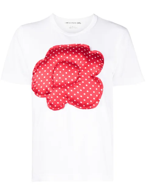 Comme Des Garçons Girl T-Shirt mit Blumenapplikation