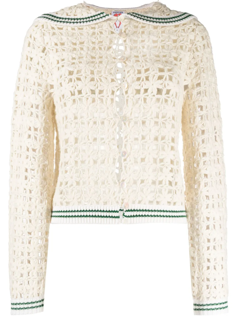 Shrimps Bib Collar Crochet Cardigan Farfetch
