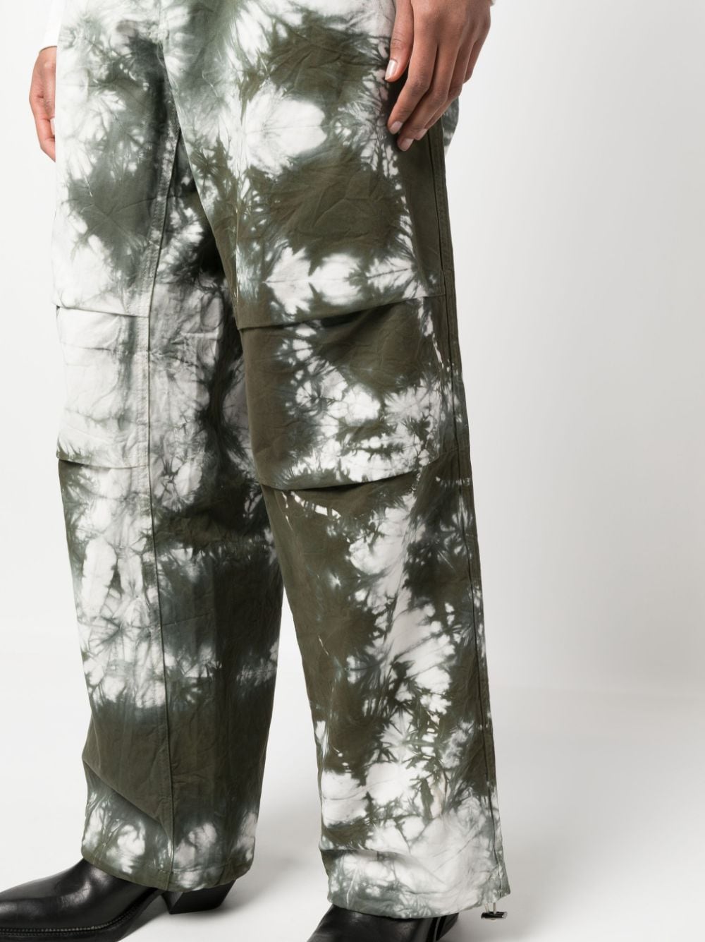 Shop Darkpark Wide Tie-dye Trousers In Green