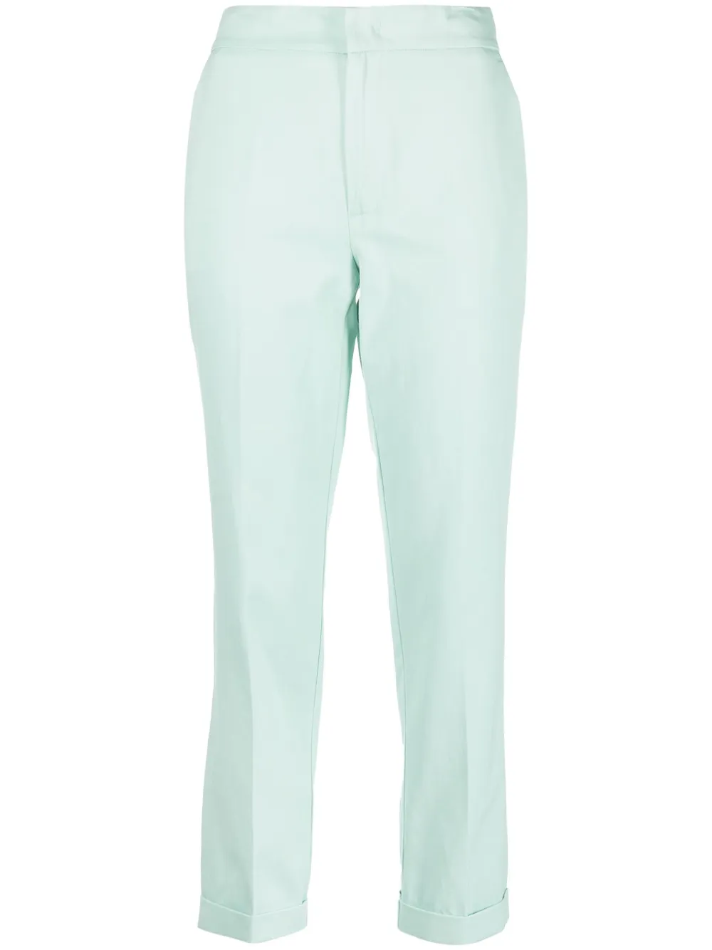 Twinset Cropped Straight-leg Trousers In Grün