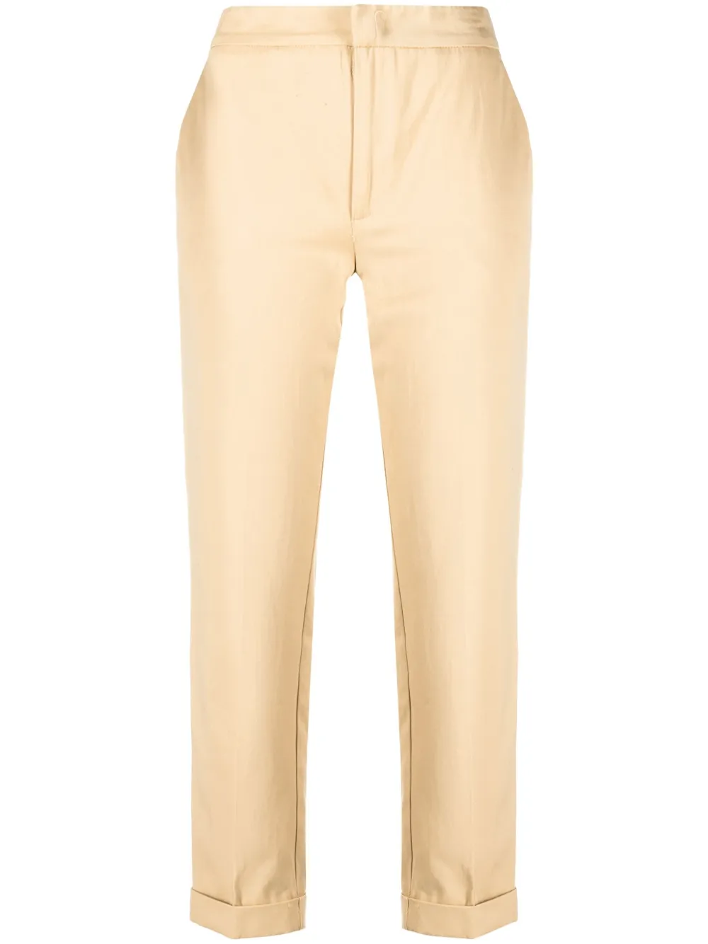 Twinset Cropped Straight-leg Trousers In Nude