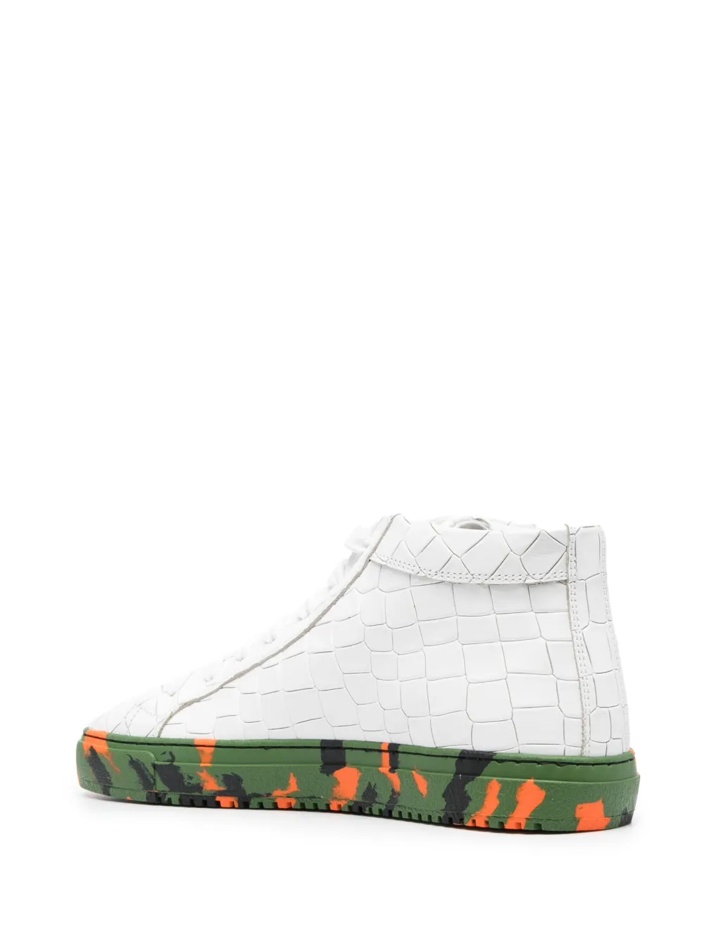 Hide & Jack Crocodile Effect Sneakers In White