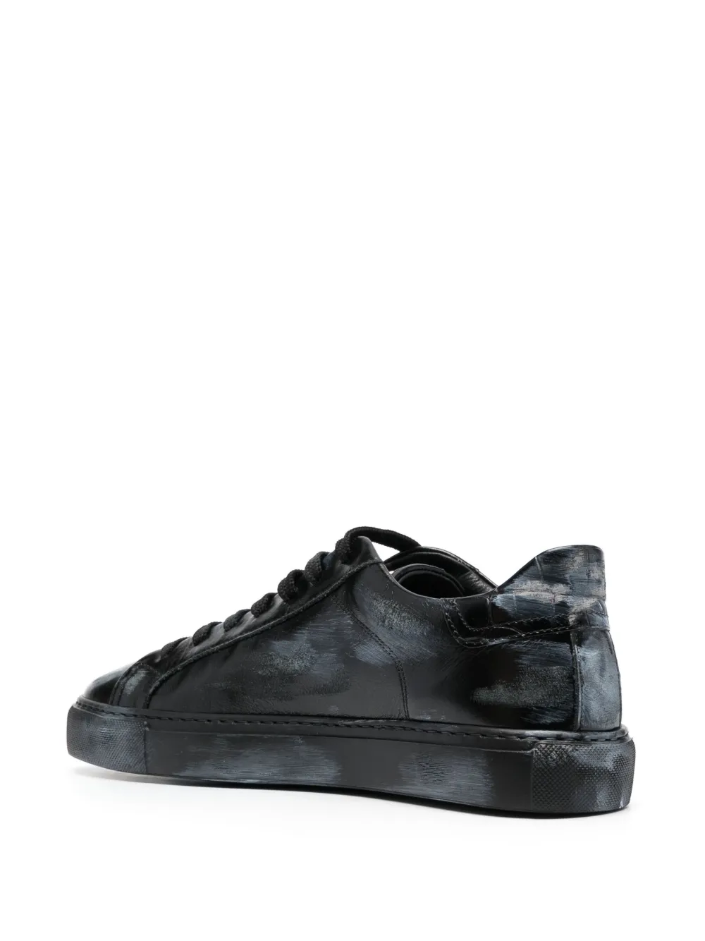 Hide & Jack Low-top Leather Sneakers In Black