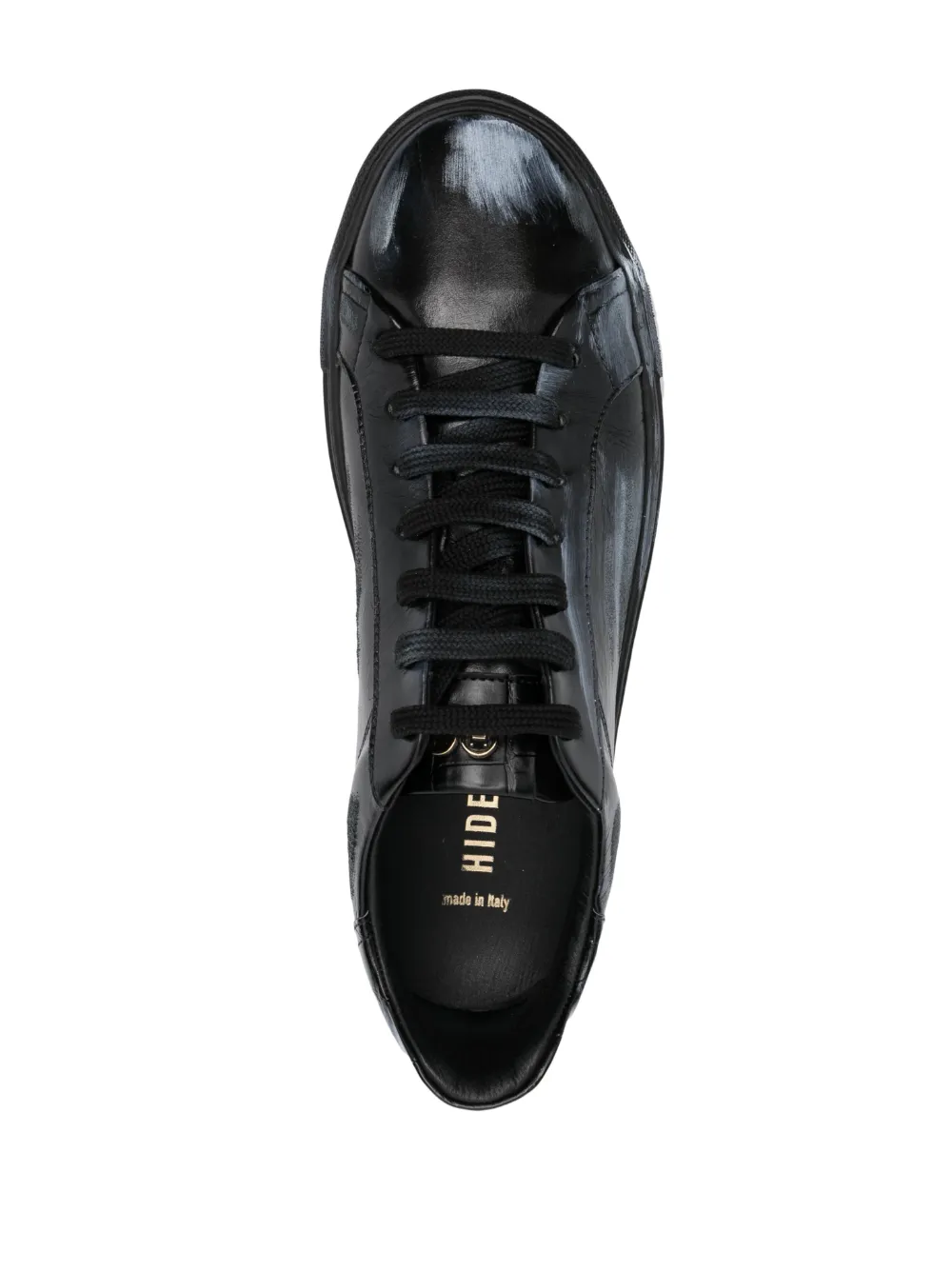 Hide & Jack Low-top Leather Sneakers In Black