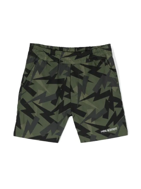 Neil Barrett Kids lightning bolt-print cotton shorts