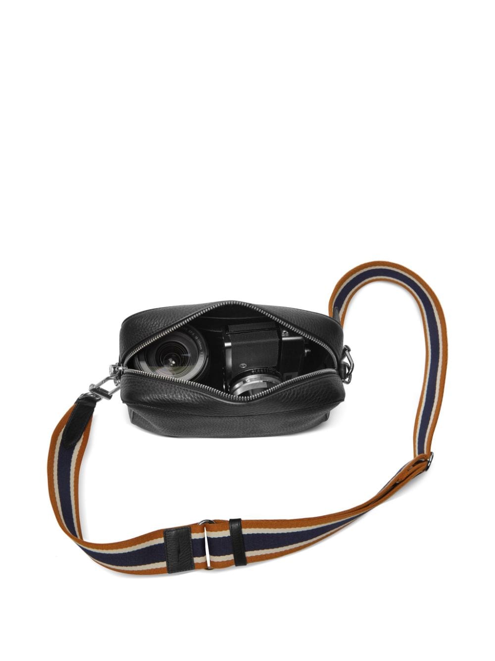 Shop Shinola Camera Grained-leather Cross Body Bag In Black