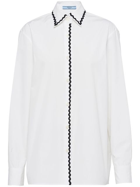 Prada zigzag-edge cotton shirt